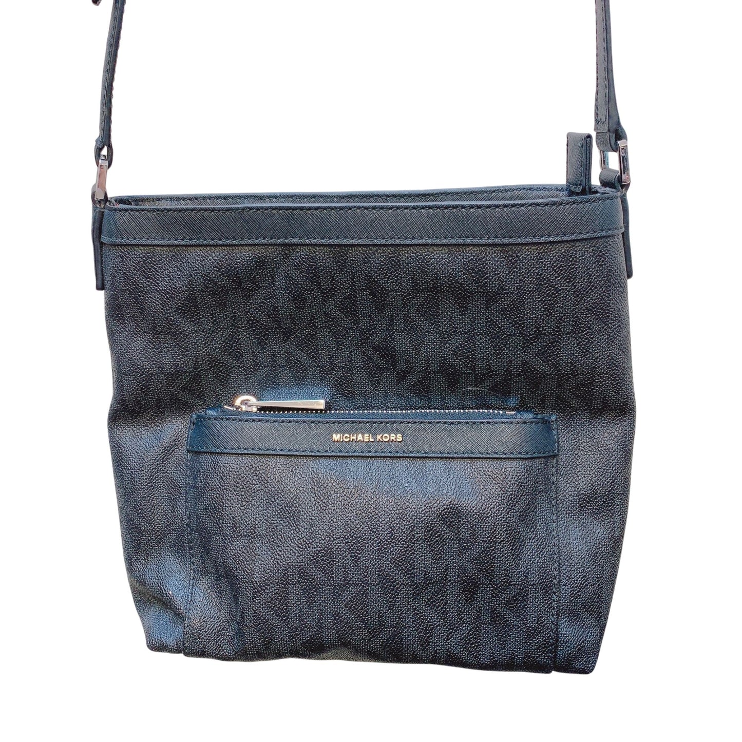 Michael Kors Black Signature Crossbody Shoulder Bag With Adjustable Strap