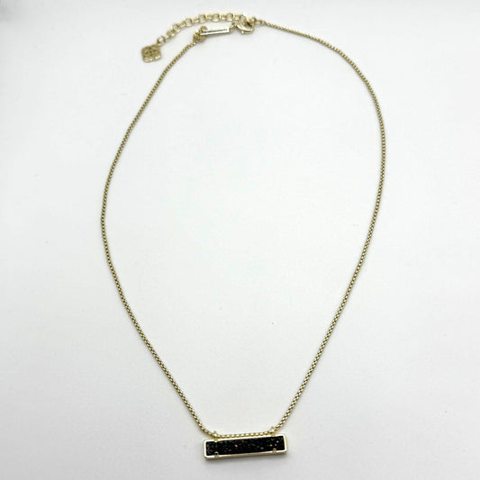 Kendra Scott Modern Drusy Bar Pendant Gold Tone Necklace