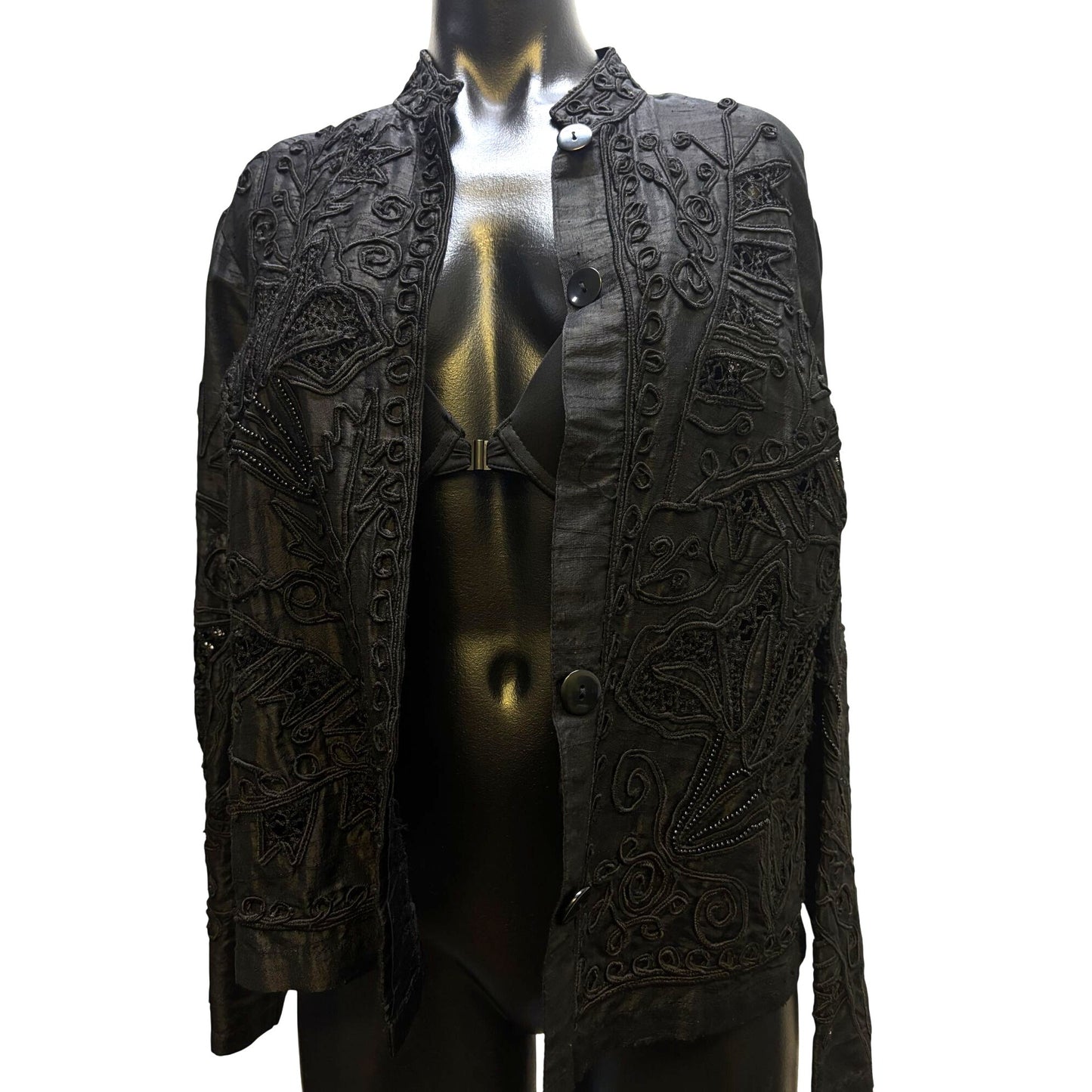Sandy Starkman Embellished Black Jacket M