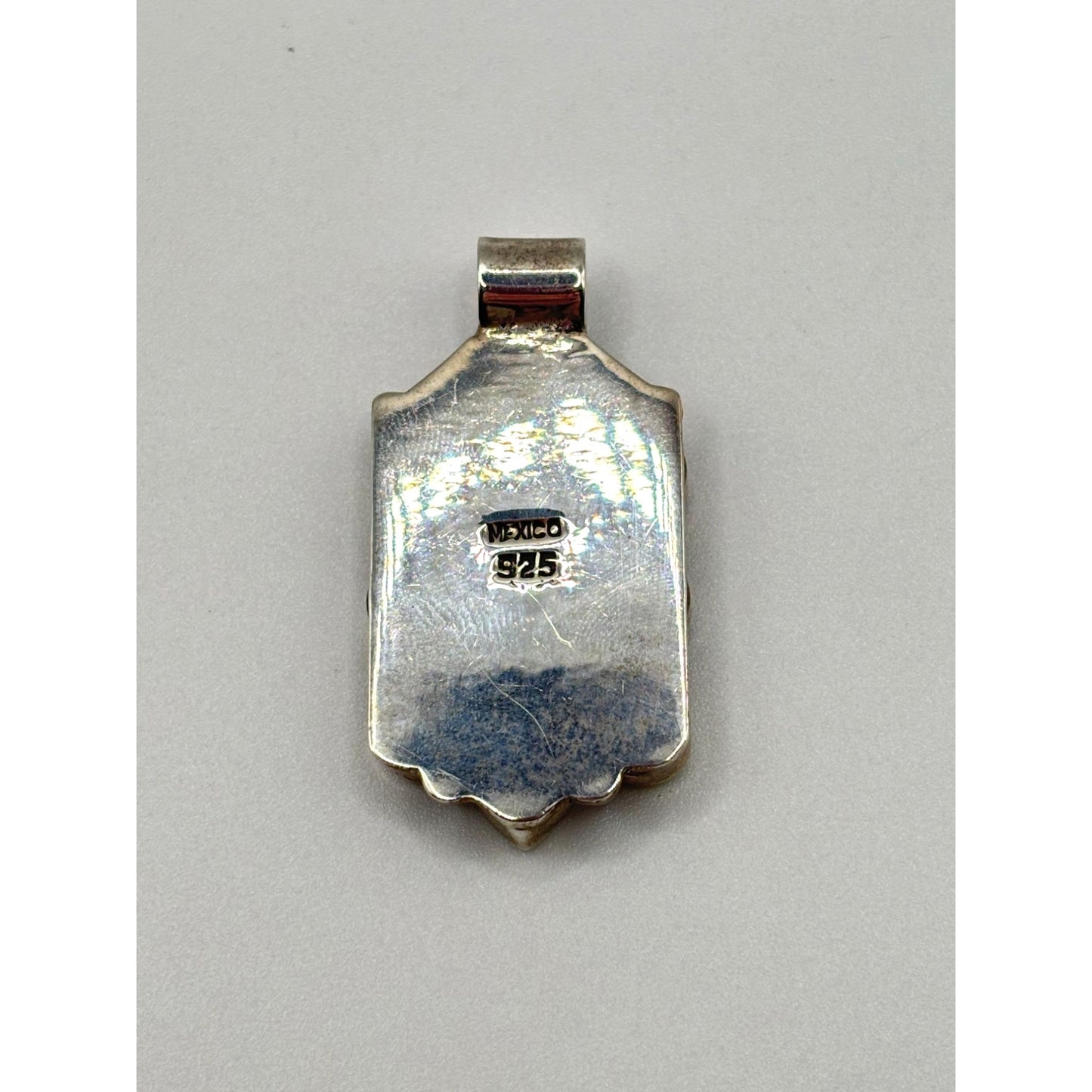 Vintage Mexican 925 Sterling Multistone Inlay Pendant
