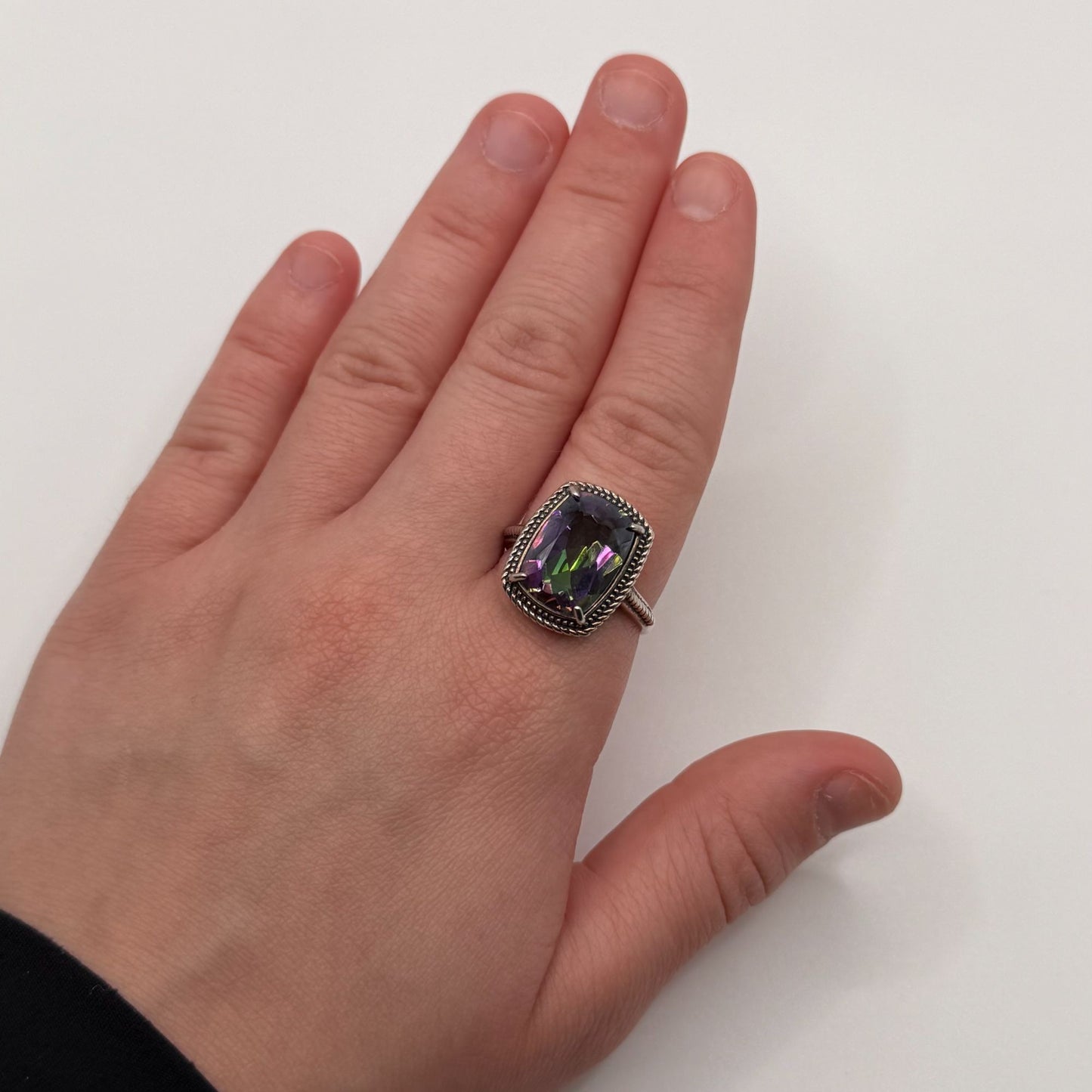 925 Sterling Silver Amethyst Ring Size 8.5
