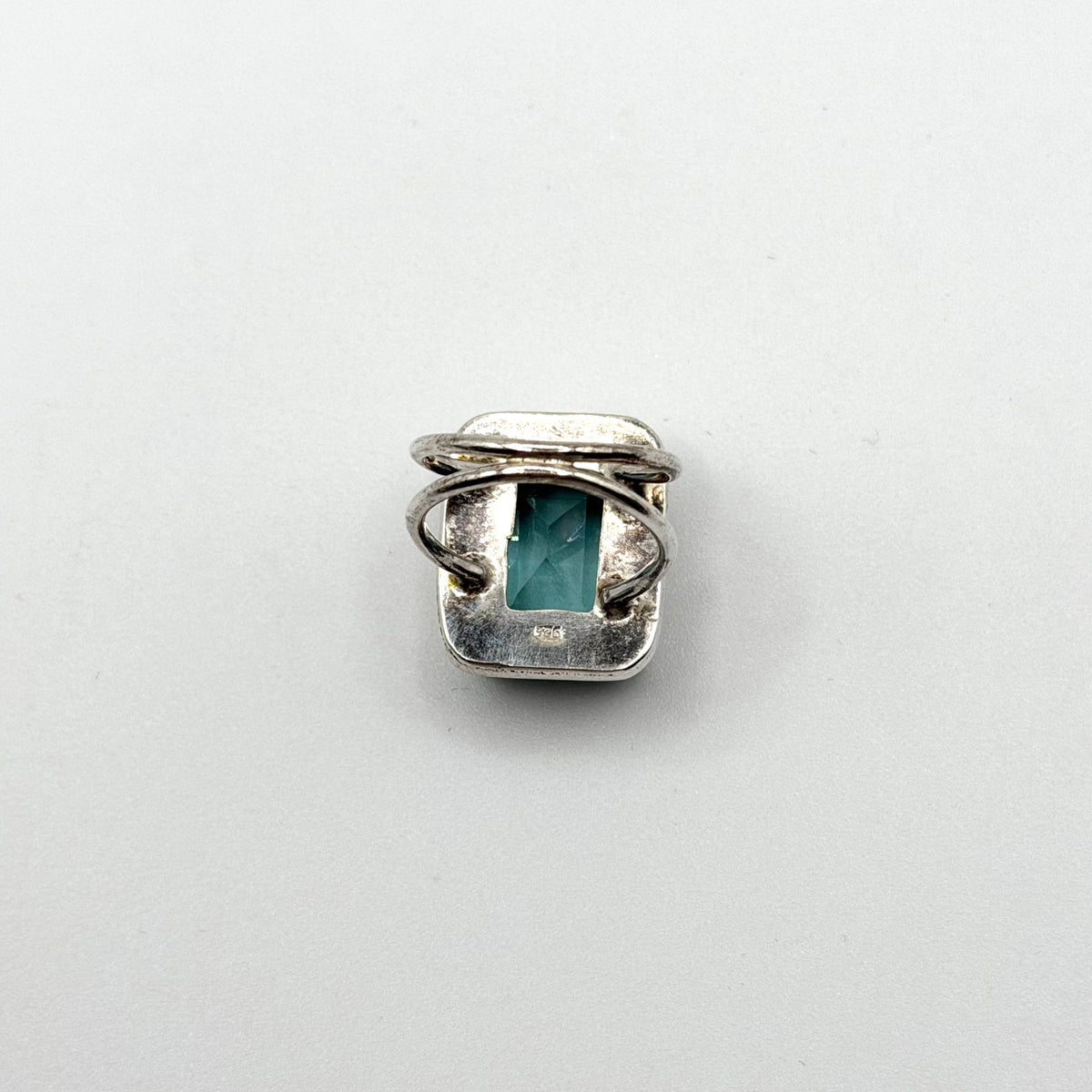 925 Sterling Silver Handmade Aquamarine Ring Size 7.5
