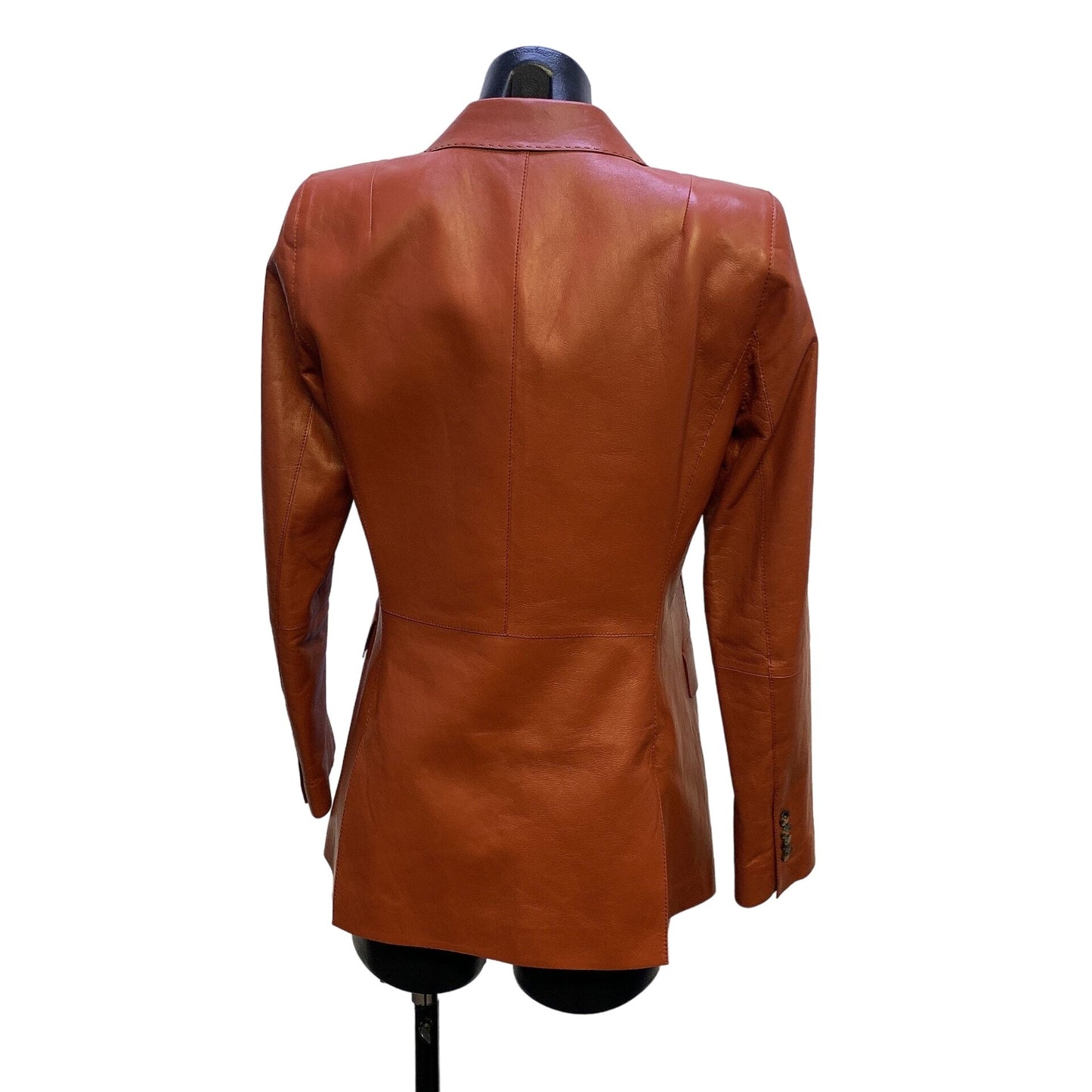 NWT Lafayette 148 Vintage-Inspired Lamb Leather Blazer Jacket 6