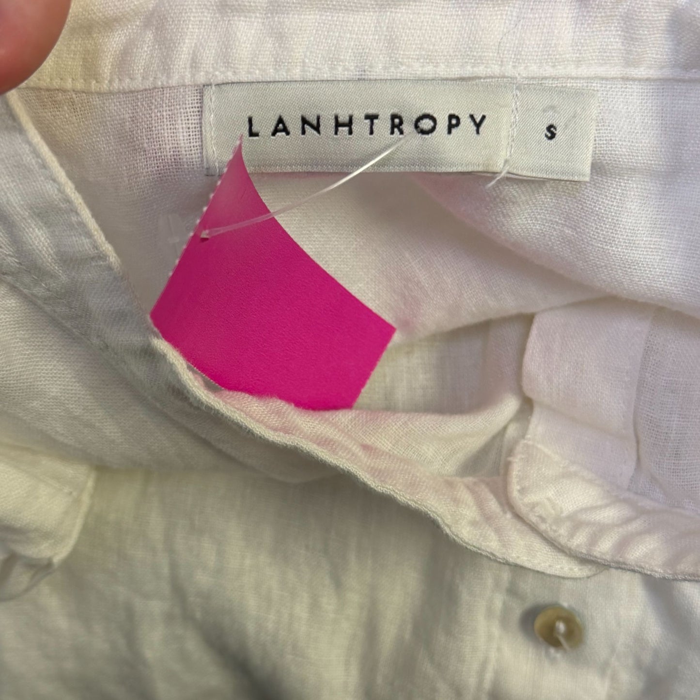 Lanhtropy Linen Blouse White Button-Down Long Sleeve S