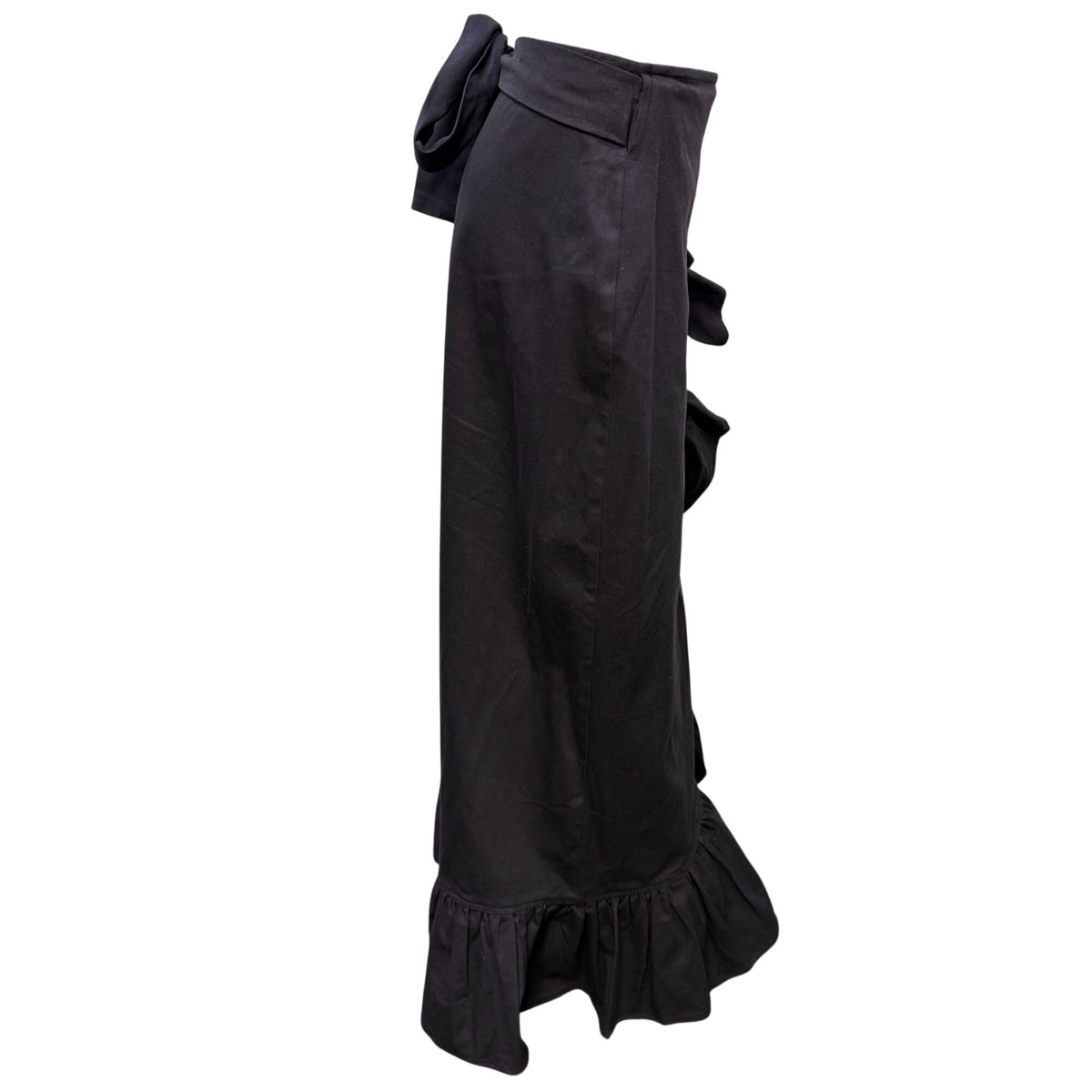 Victoria Dunn Black Ruffle Wrap Skirt S