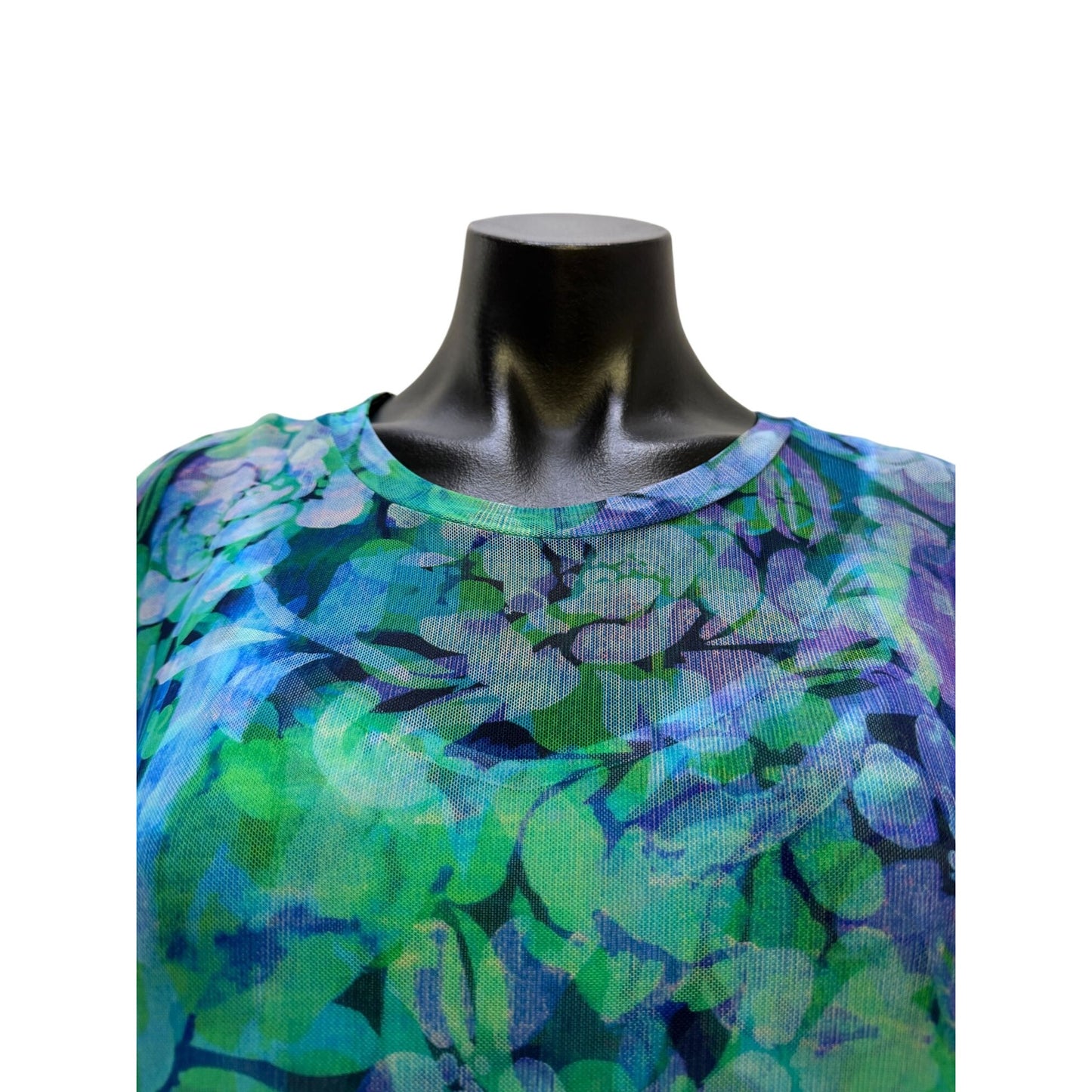 Johnny Was Jade Dress Slip Viletta Floral Print Blue Purple Green Size L