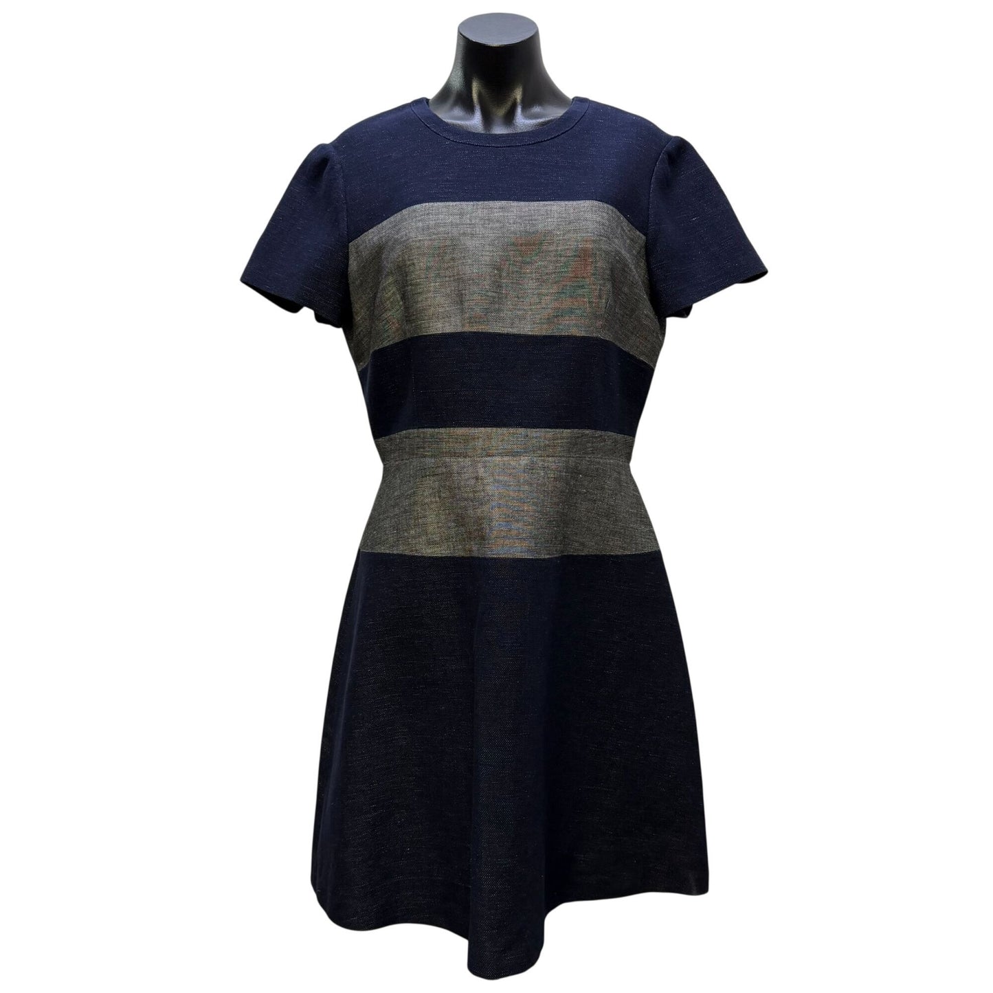 NWT BCBG Maxazria Navy & Gray Colorblock Dress Size 12