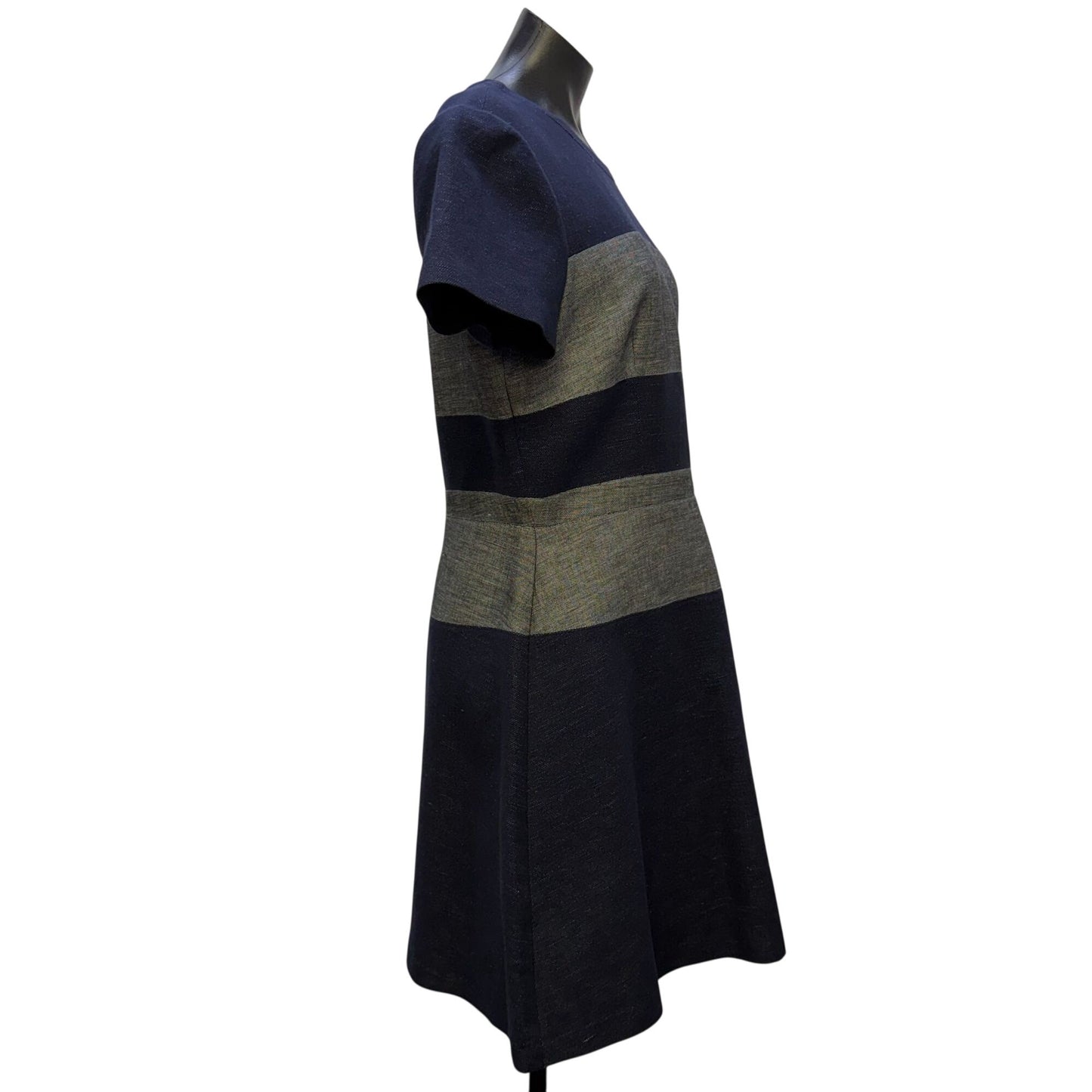 NWT BCBG Maxazria Navy & Gray Colorblock Dress Size 12