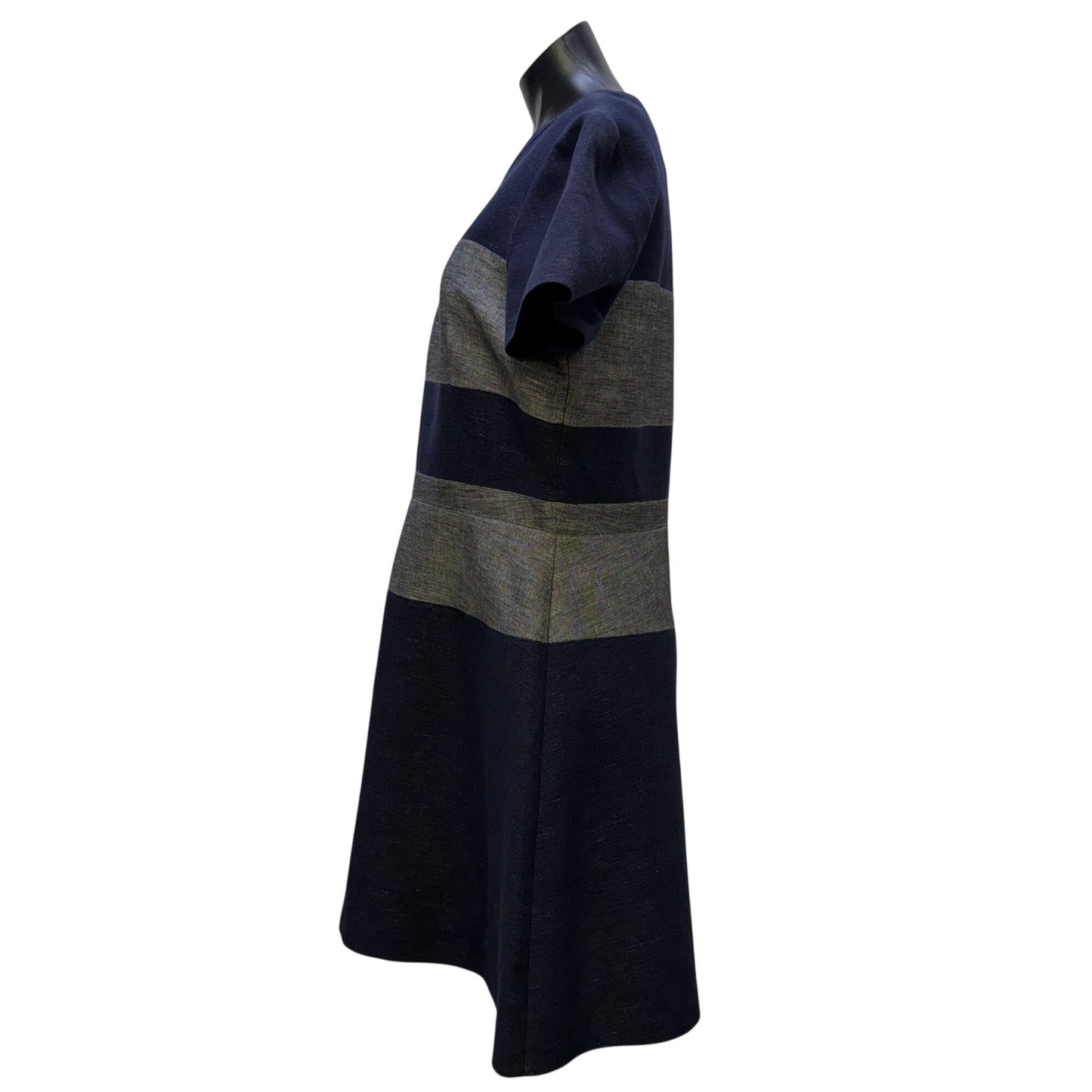 NWT BCBG Maxazria Navy & Gray Colorblock Dress Size 12