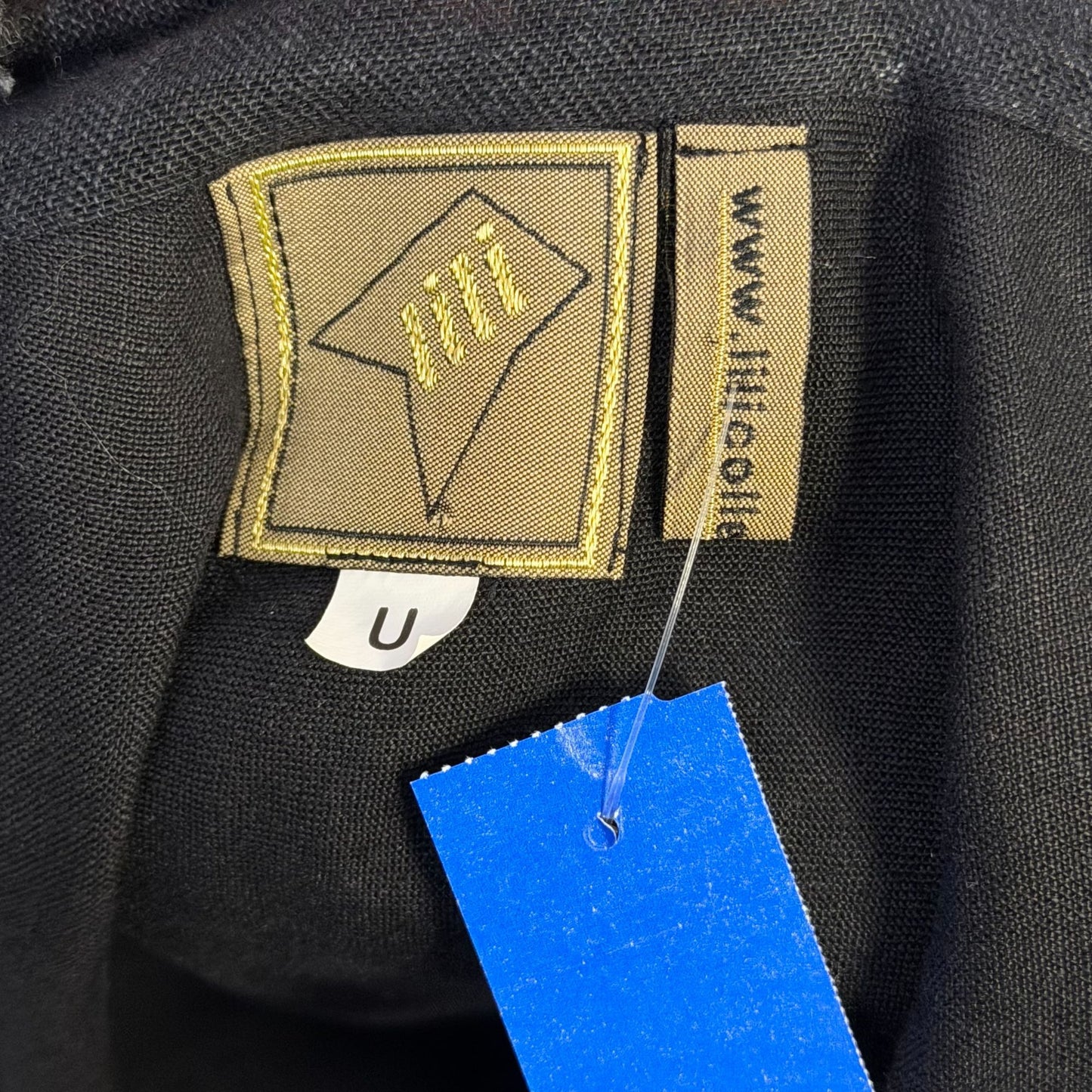 Lili Collection Black Linen Long Sleeve Open Front Cardigan Size L