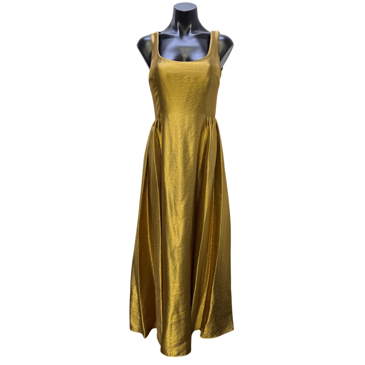 NWT Antonio Melani Gold Sleeveless Midi Dress Size 2