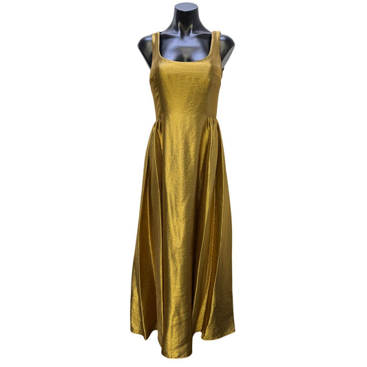 NWT Antonio Melani Gold Sleeveless Midi Dress Size 2