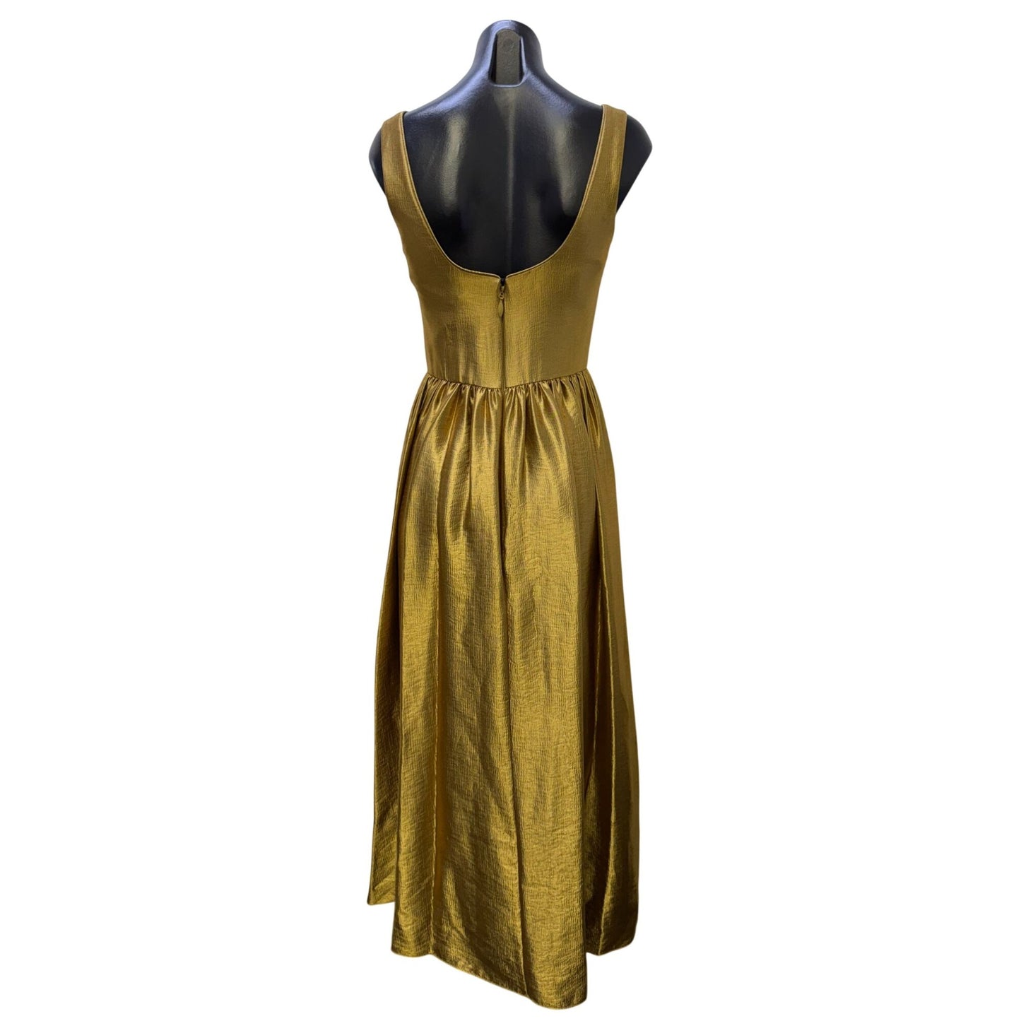 NWT Antonio Melani Gold Sleeveless Midi Dress Size 2