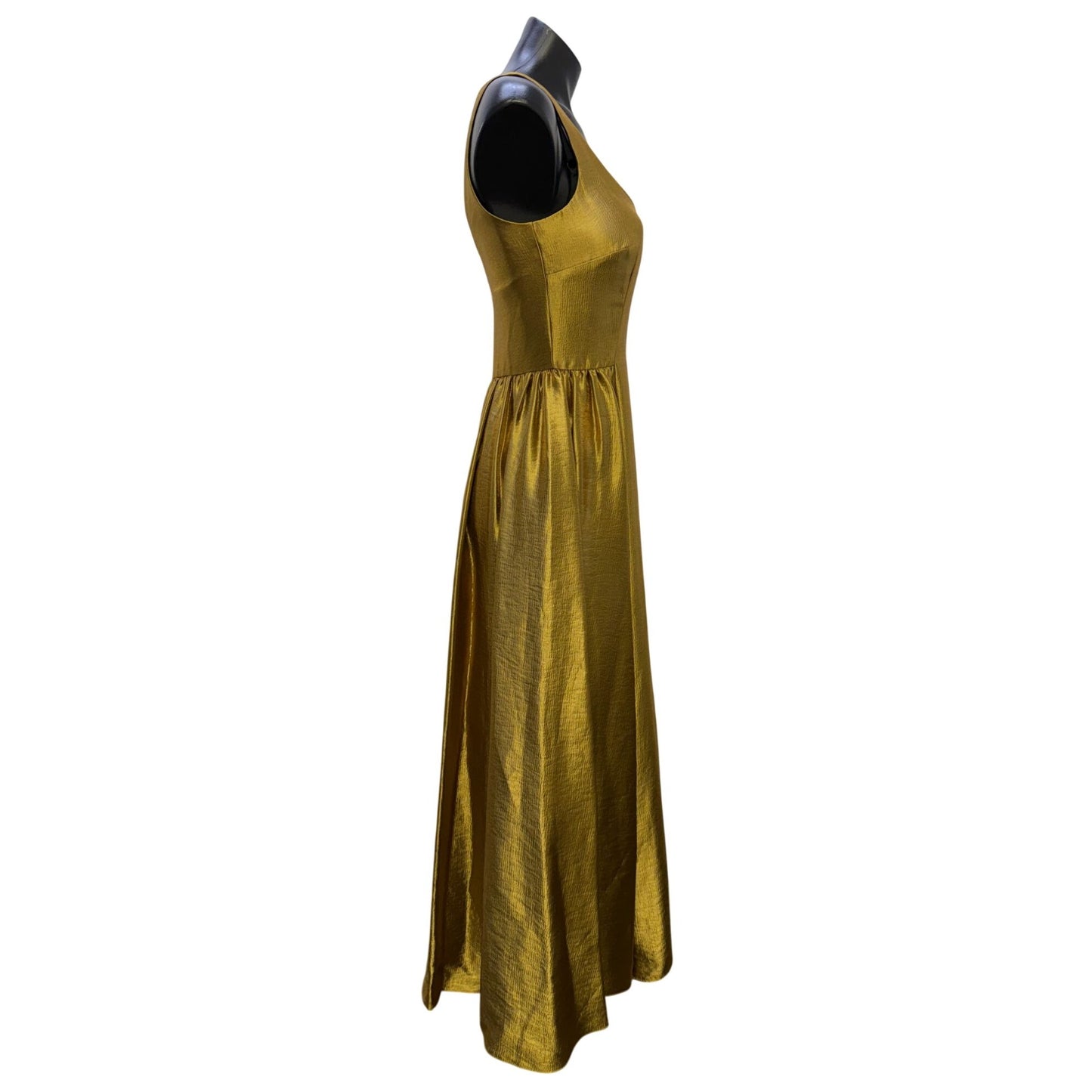 NWT Antonio Melani Gold Sleeveless Midi Dress Size 2