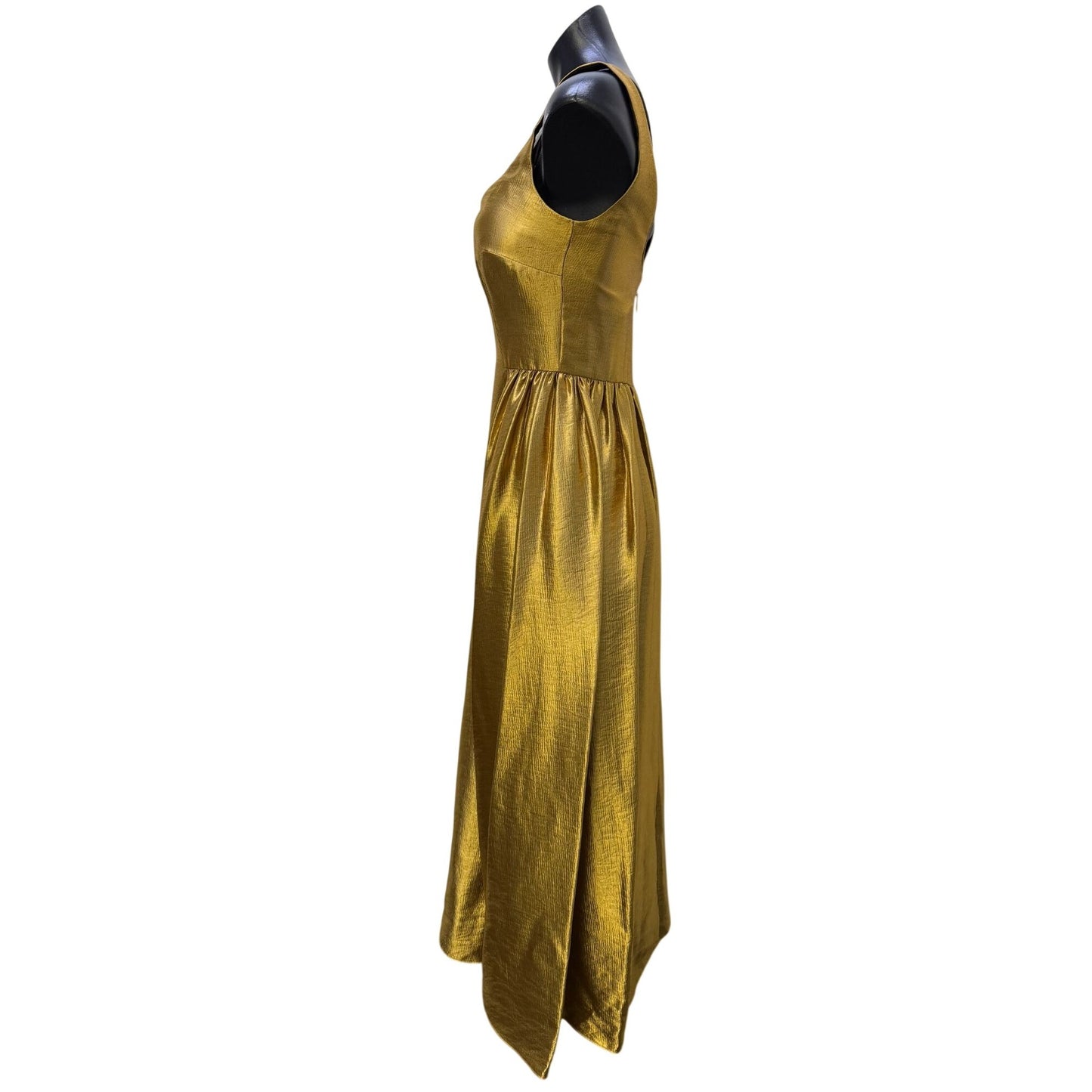 NWT Antonio Melani Gold Sleeveless Midi Dress Size 2