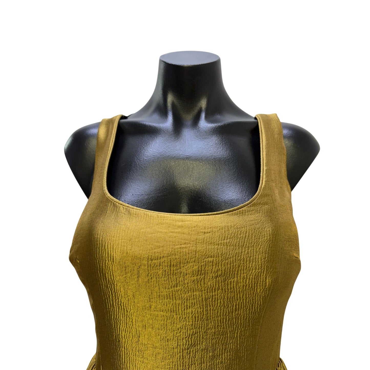 NWT Antonio Melani Gold Sleeveless Midi Dress Size 2
