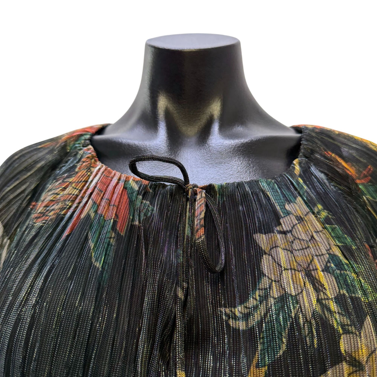 Johnny Was Evelina Metallic Floral Blouse Green Multi Size L
