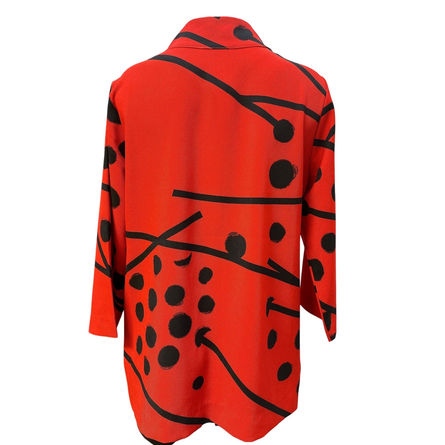 Lior Paris Red & Black Abstract Print Jacket Size Medium