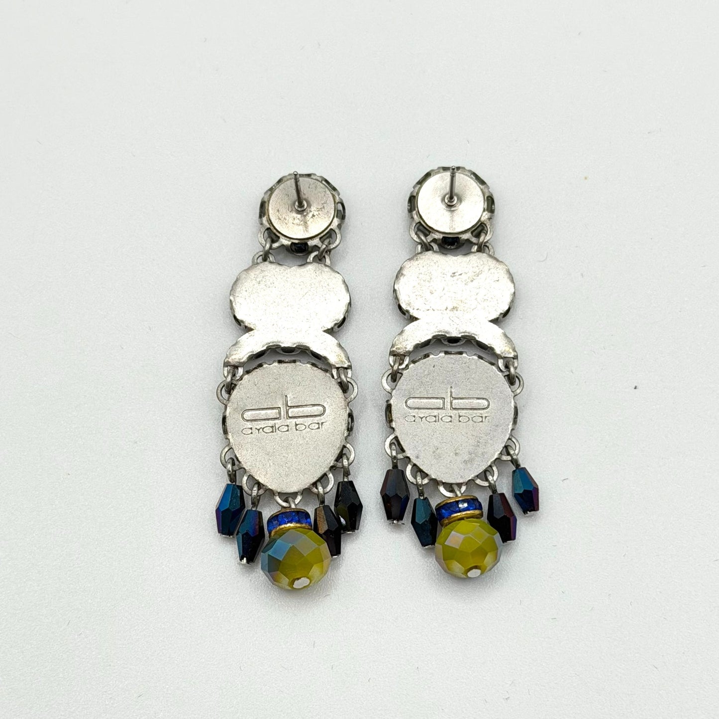 Ayla Bar Multicolor Beaded Drop Silver-Tone Earrings