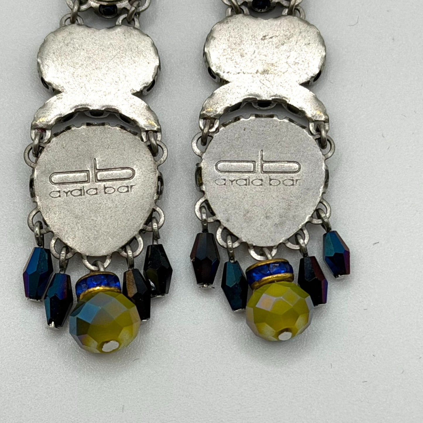 Ayla Bar Multicolor Beaded Drop Silver-Tone Earrings