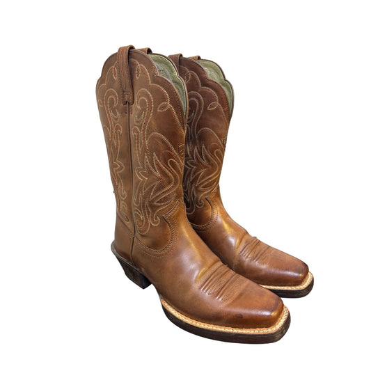 Ariat Mens Western Leather Boots Brown Size 6