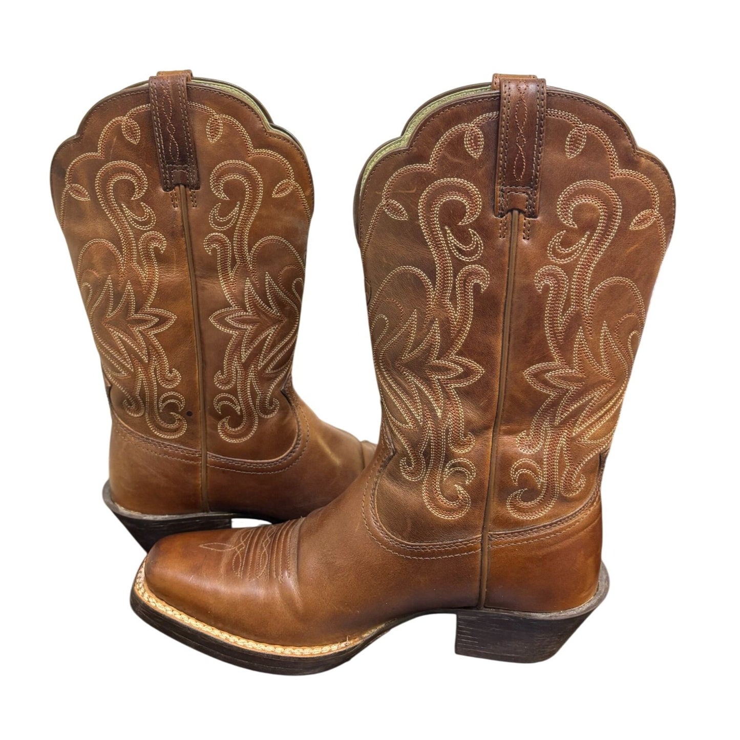Ariat Mens Western Leather Boots Brown Size 6