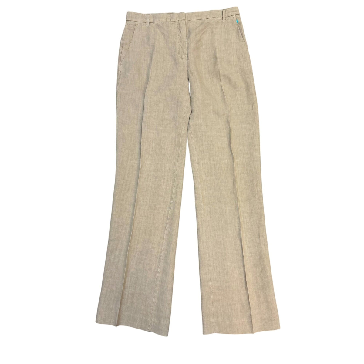 Aspesi Blu Tan Linen Wide-Leg Pants Size 44 Made In Italy