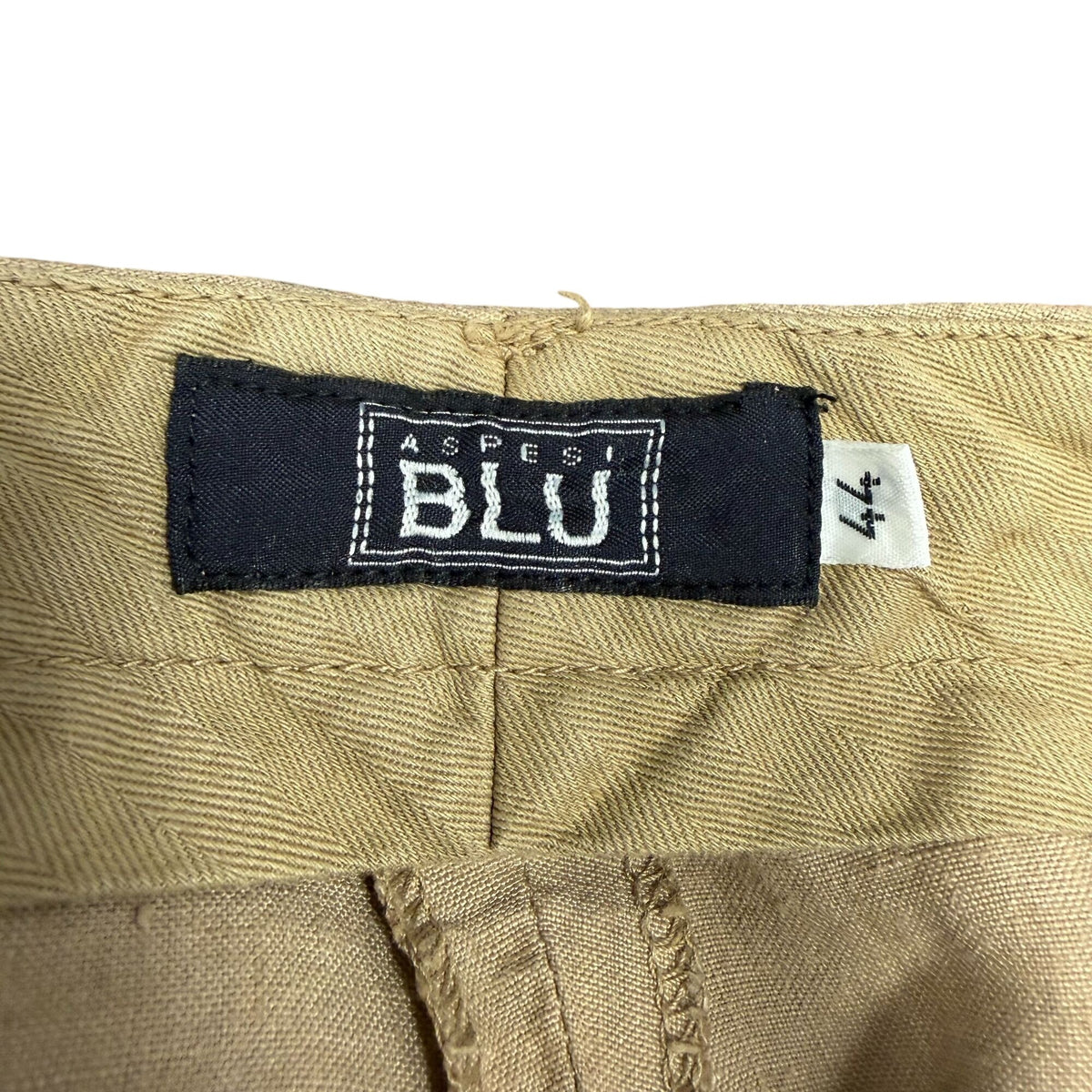Aspesi Blu Tan Linen Wide-Leg Pants Size 44 Made In Italy
