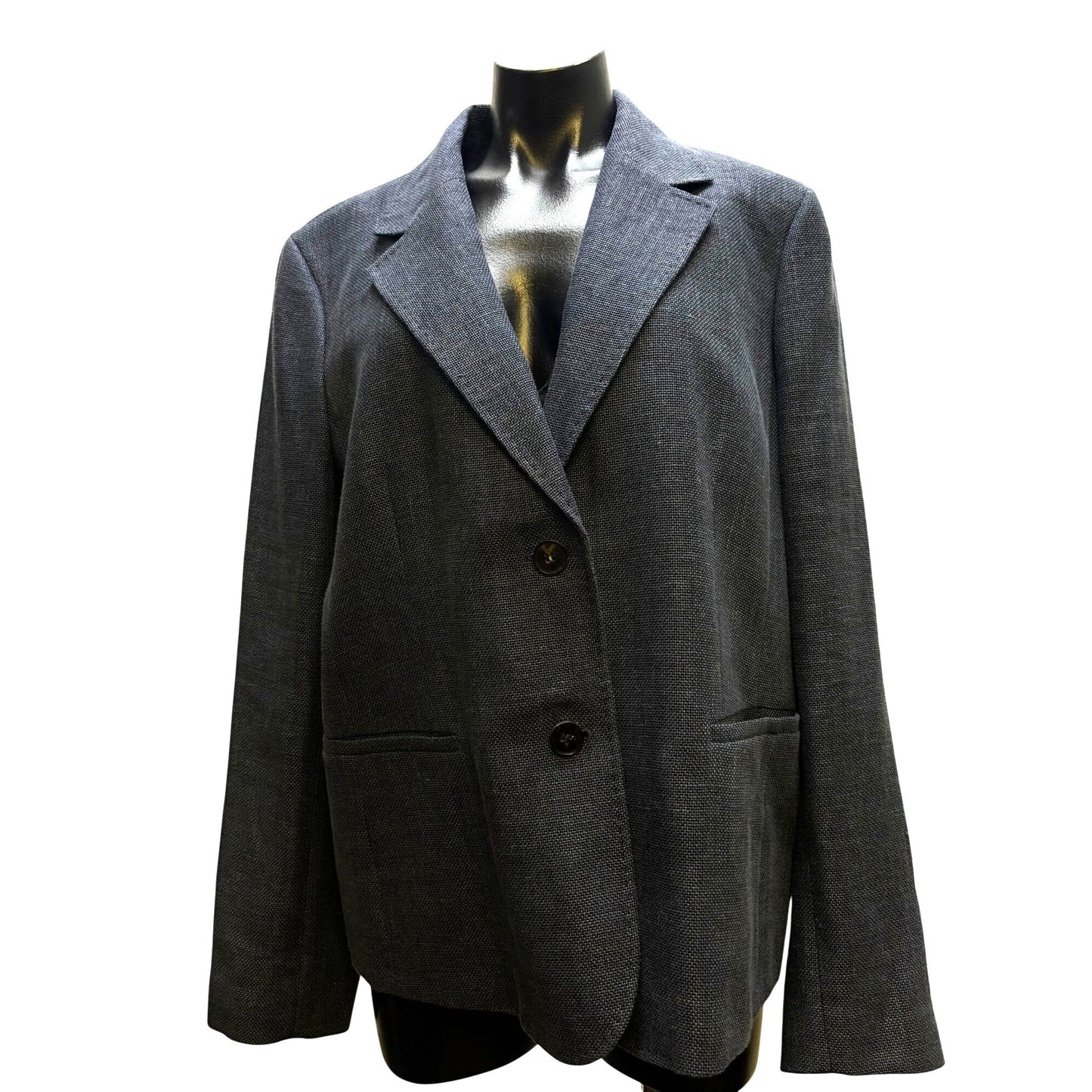 NWT Lafayette 148 Wool & Linen Blend Blazer Jacket Blue Size 18