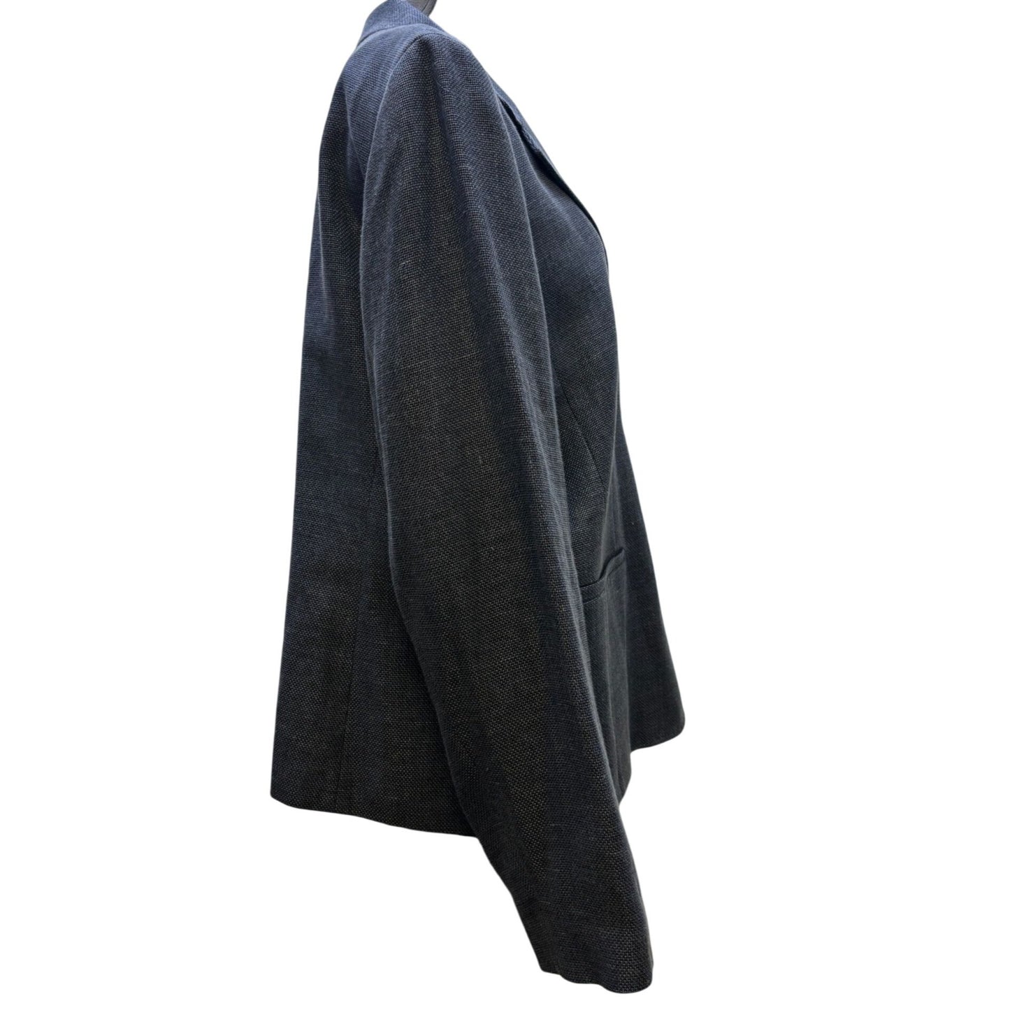 NWT Lafayette 148 Wool & Linen Blend Blazer Jacket Blue Size 18