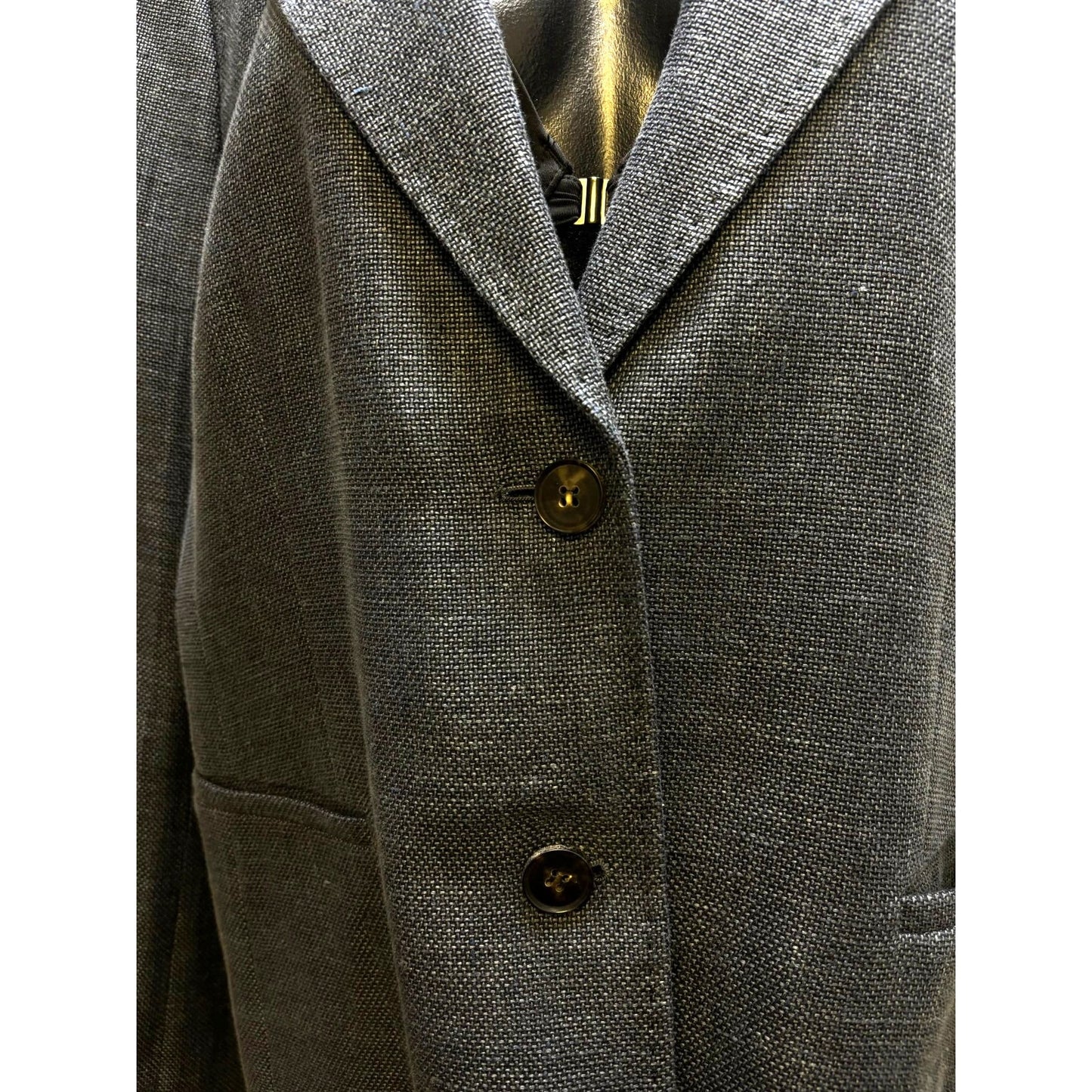 NWT Lafayette 148 Wool & Linen Blend Blazer Jacket Blue Size 18