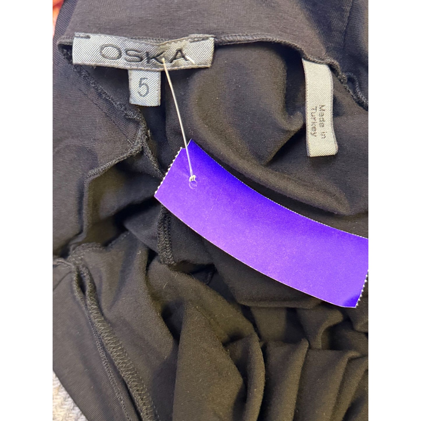 OSKA Black Long Sleeve Cowl Neck Maxi Dress Size 5/XL