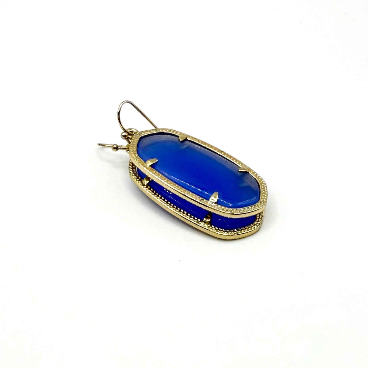 Kendra Scott Elle Earrings Blue Glass Stone Gold-Tone