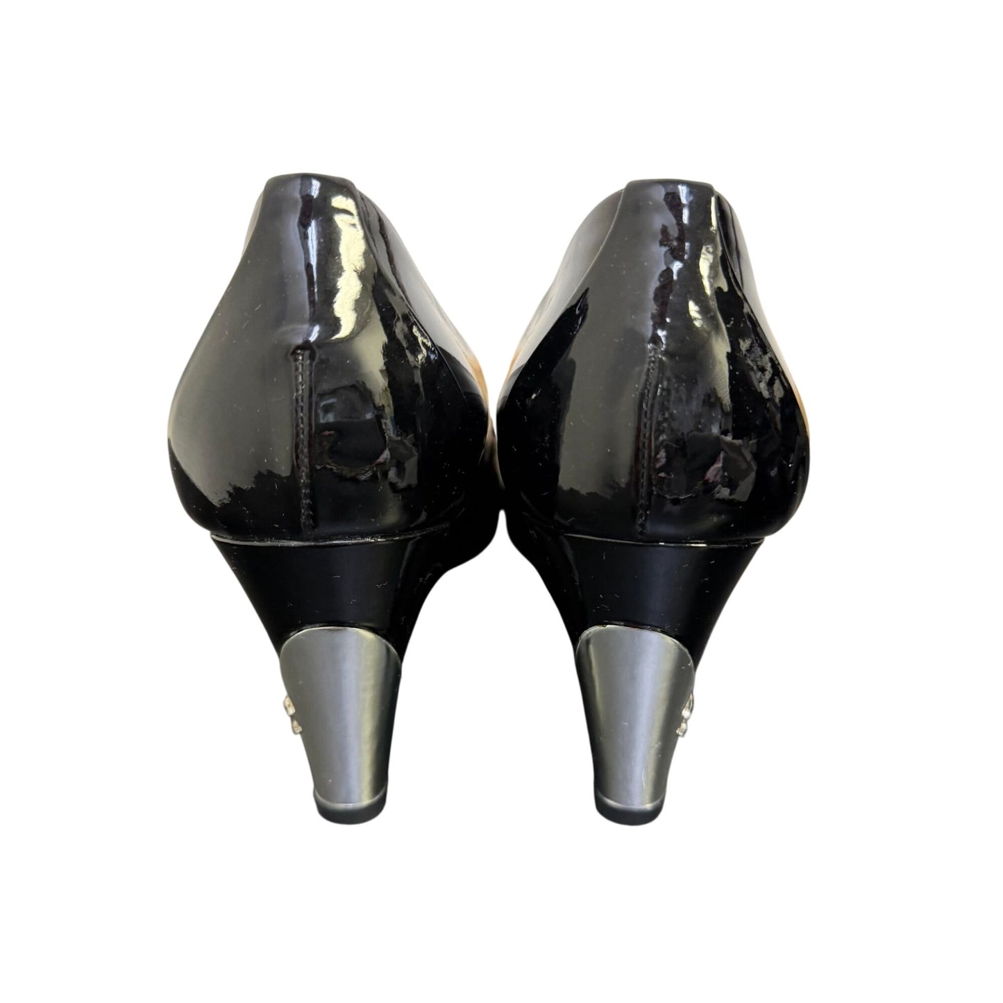 Chanel Black Patent Leather Heels Size 7.5/38
