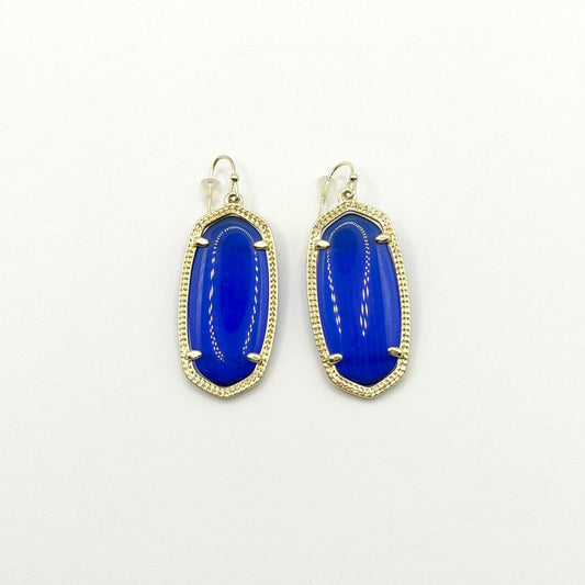 Kendra Scott Gold-Tone & Blue Drop Earrings
