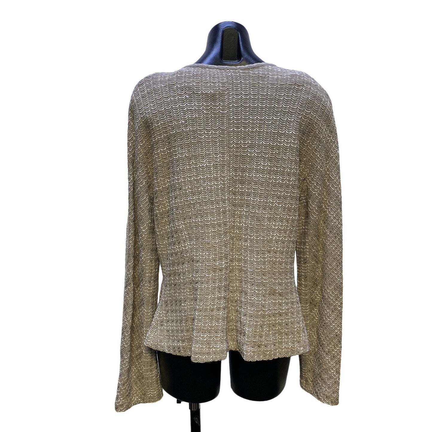 NWT St. John Taupe & Beige Knit Zip Front Jacket Size 16