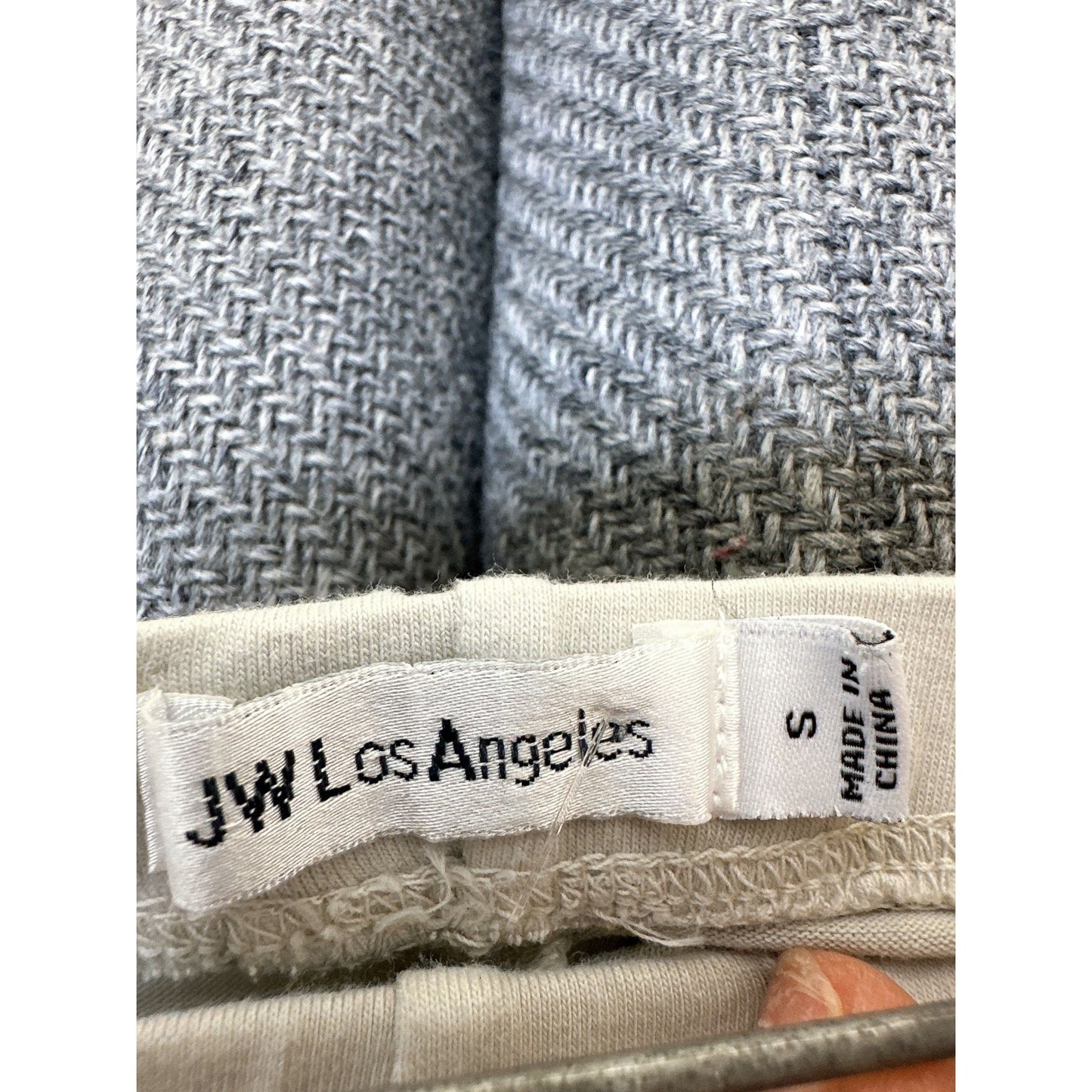 JW Los Angeles Light Gray Embroidered Cotton Blend Leggings Size S