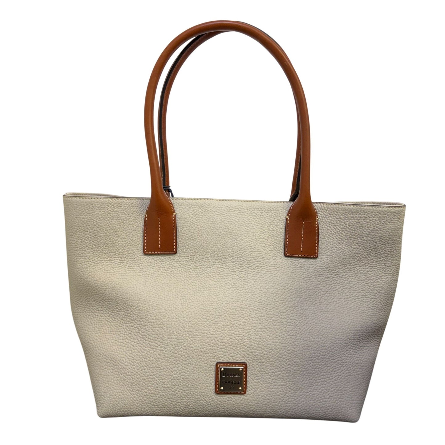 Dooney & Bourke Russel Bone Leather Tote Bag With Tan Handles L