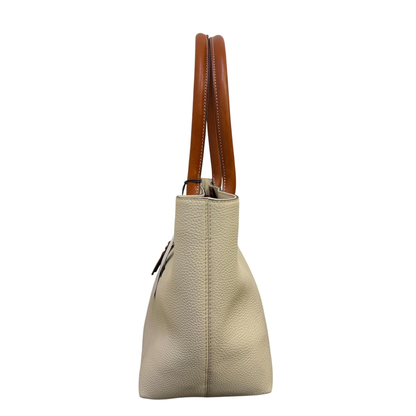 Dooney & Bourke Russel Bone Leather Tote Bag With Tan Handles L