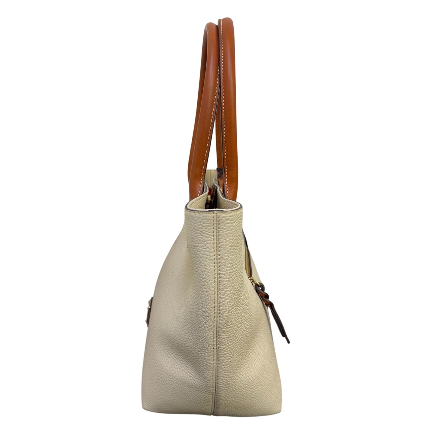 Dooney & Bourke Russel Bone Leather Tote Bag With Tan Handles L