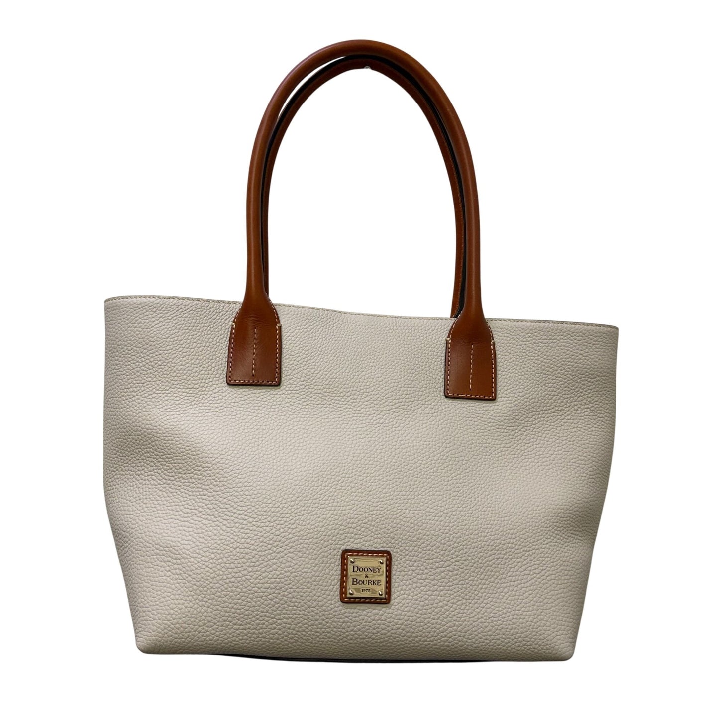 Dooney & Bourke Russel Bone Leather Tote Bag With Tan Handles L