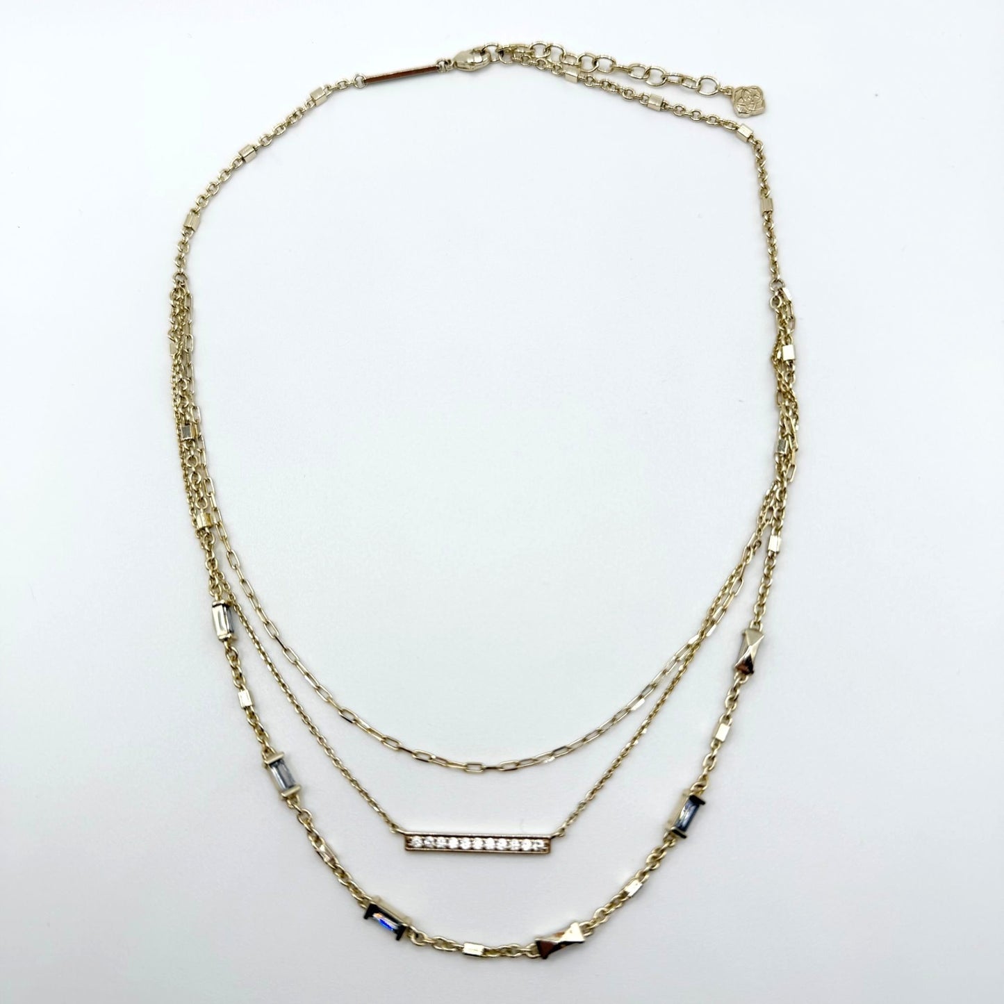 Kendra Scott Addison Pavé Bar & Baguette Cubic Zirconia Layered Necklace Gold Plated