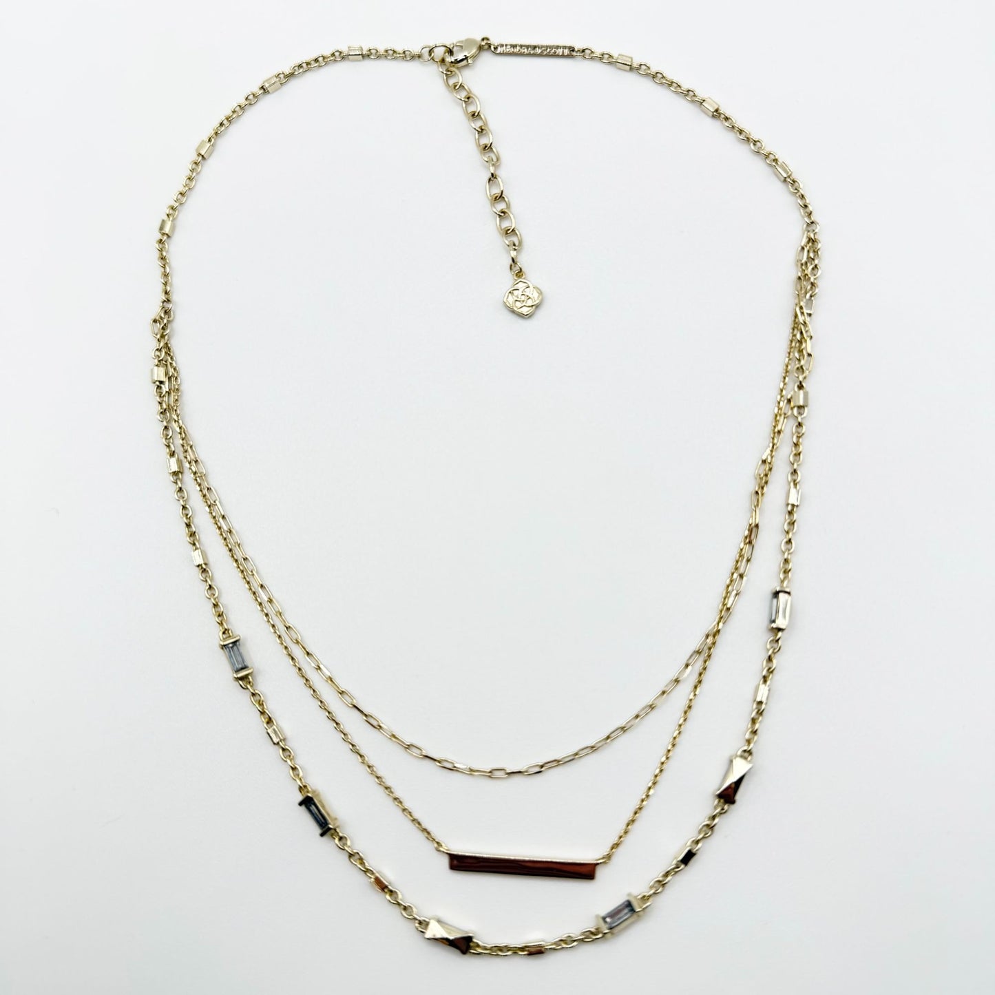 Kendra Scott Addison Pavé Bar & Baguette Cubic Zirconia Layered Necklace Gold Plated