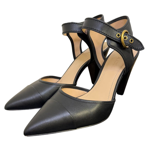 Coach Heel Sandals Black Leather Size 10