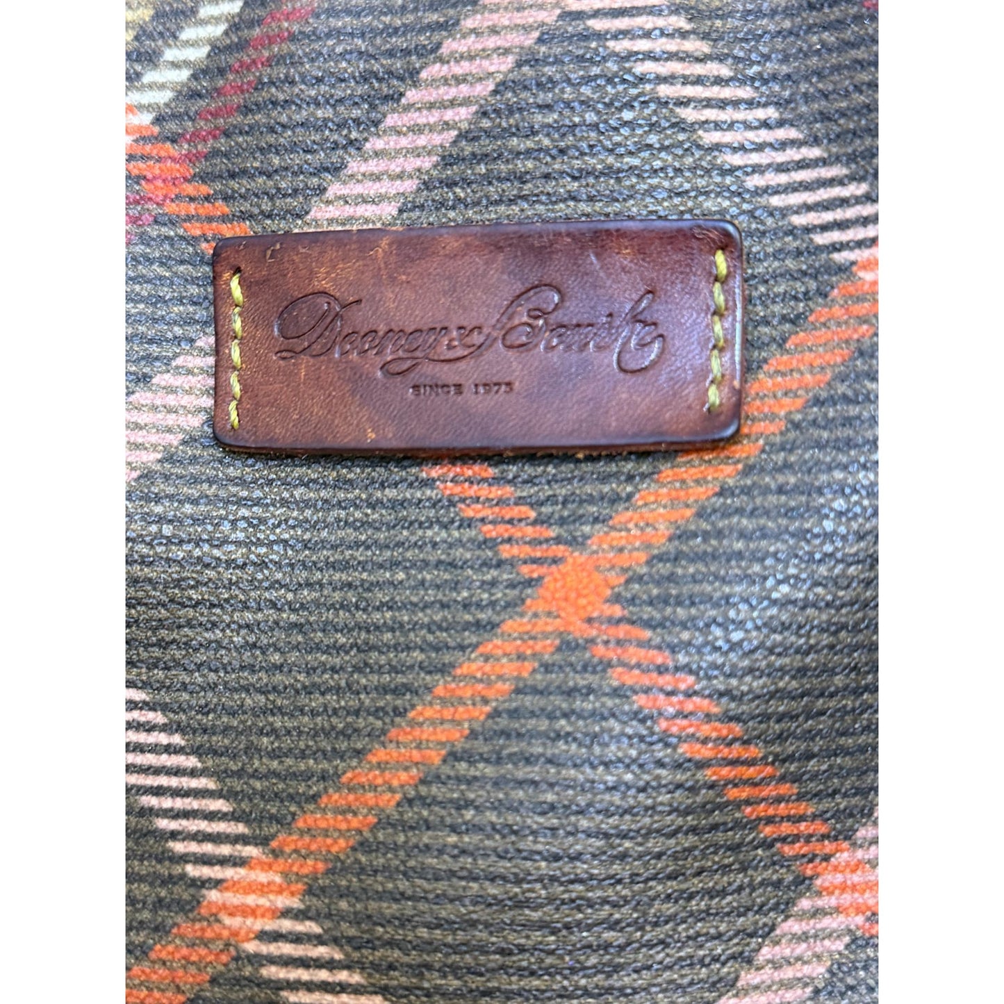 Dooney & Bourke Vintage Plaid Canvas & Leather Shoulder Bag With Adjustable Straps