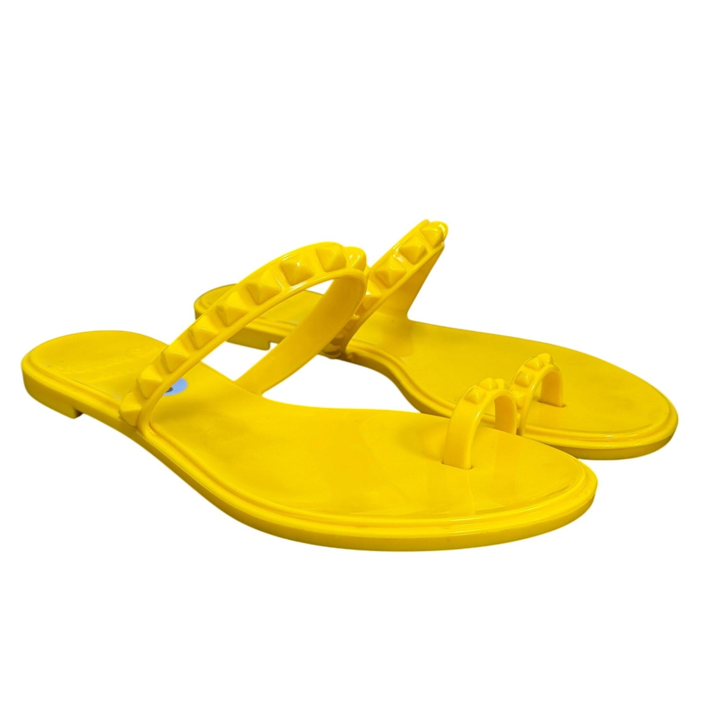 Carmen Sol Jelly Flip Flops Yellow Size 6 Double Strap Made In Italy