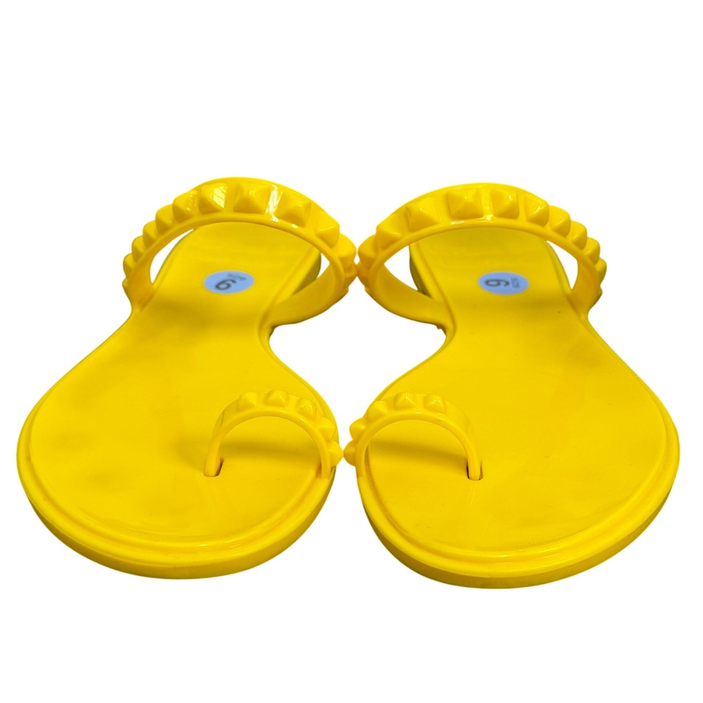 Carmen Sol Jelly Flip Flops Yellow Size 6 Double Strap Made In Italy