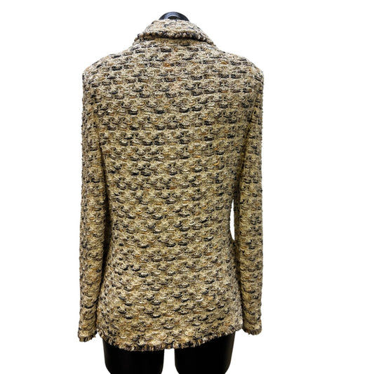 St. John Couture Tweed Jacket Tan Size 10