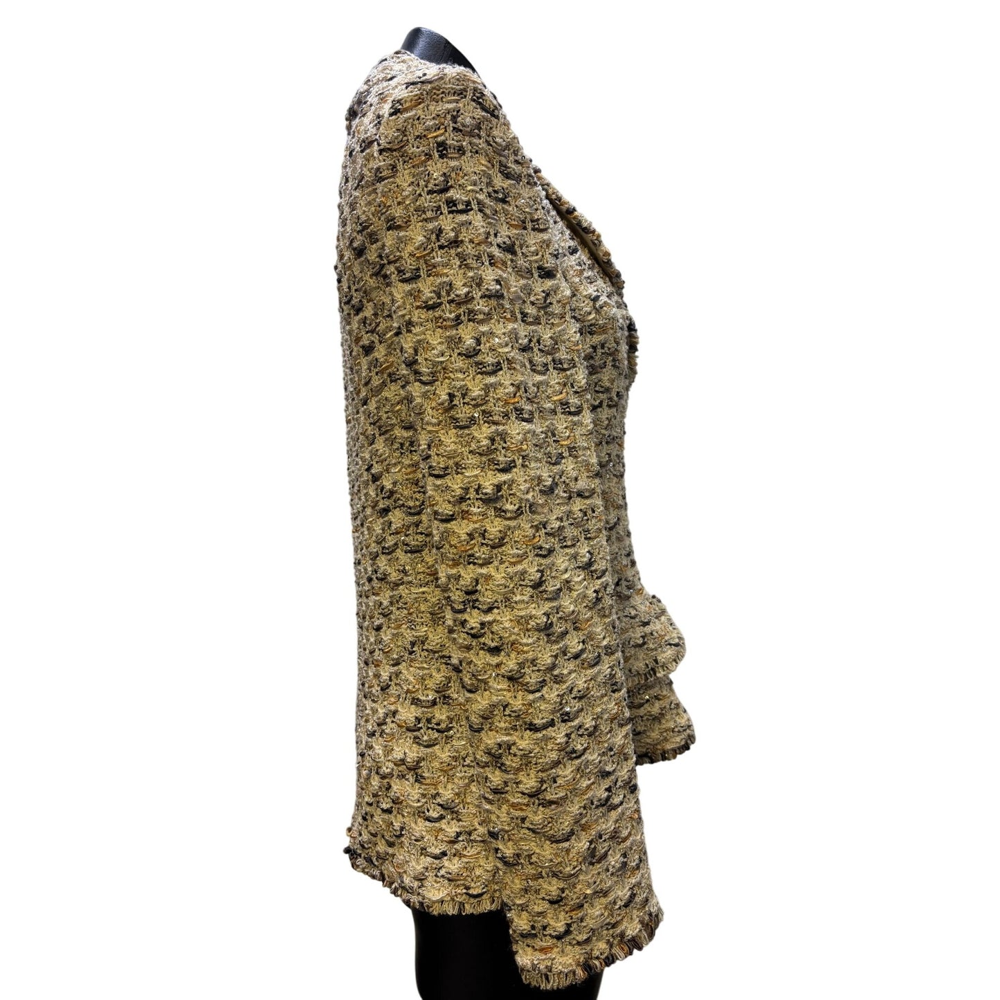 St. John Couture Tweed Jacket Tan Size 10