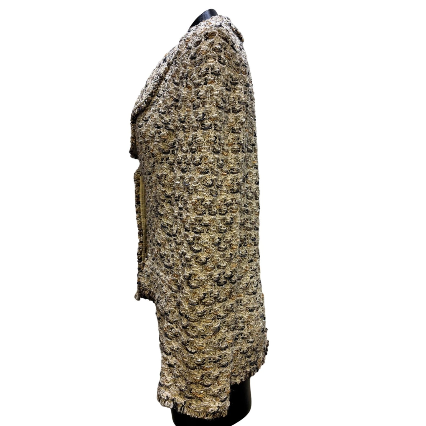 St. John Couture Tweed Jacket Tan Size 10